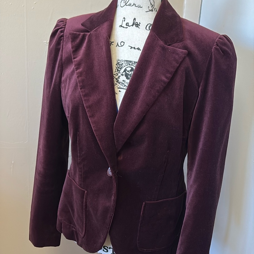Velvet Blazer- burgundy wine